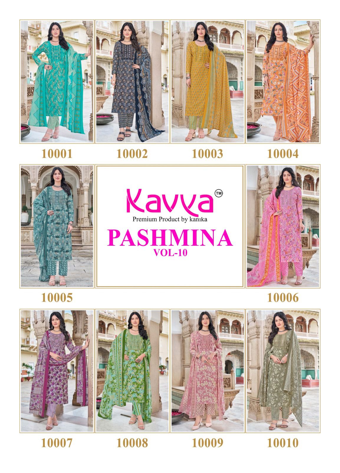 Pashmina Vol 10 By Kavya Cotton Kurti Pant With Dupatta Collection
